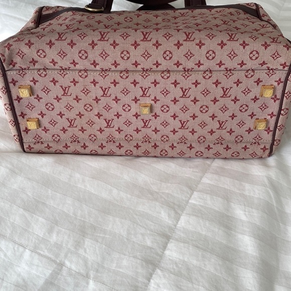 Louis Vuitton Burgundy Red Mini Lin Josephine GM with Gold Crossbody Chain - Picture 10 of 17